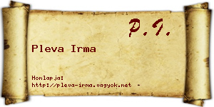 Pleva Irma névjegykártya