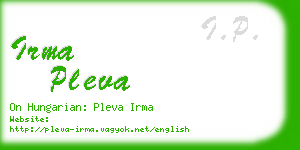 irma pleva business card